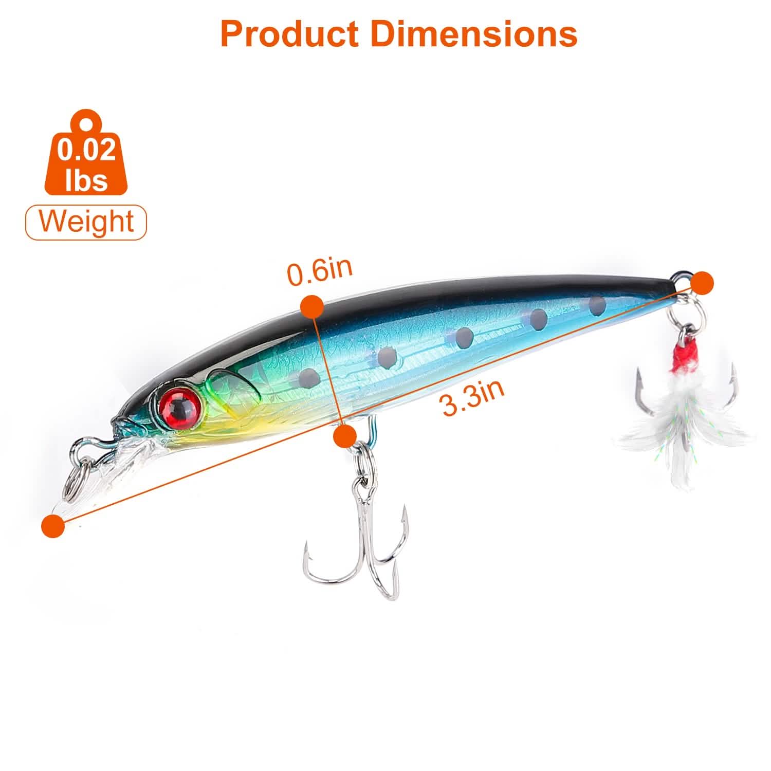 10-Piece: Jerkbait Bass Fishing Lures Kit Length 3.3 inches Weight .32 oz