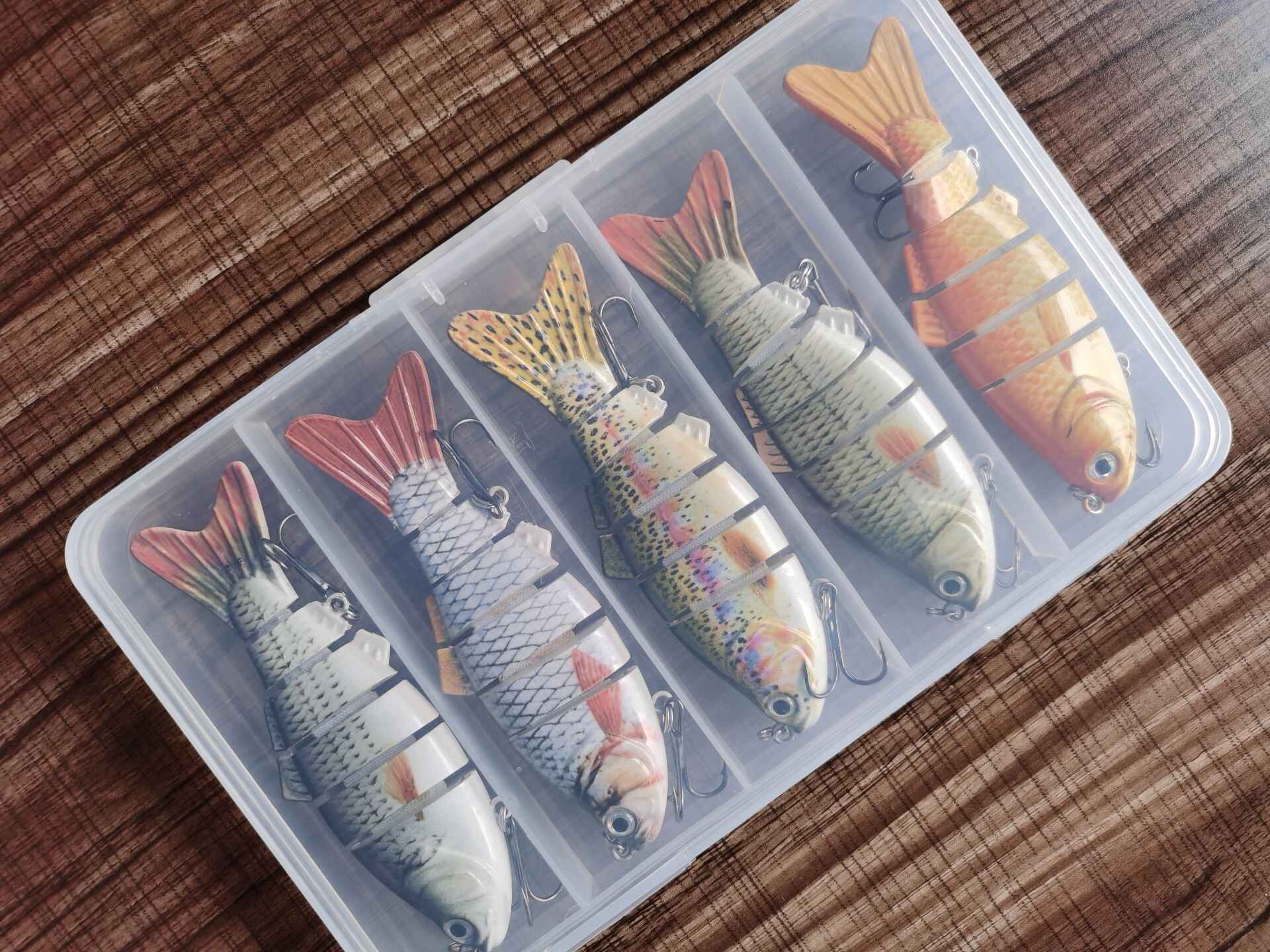 Jointed Swimbaits For Targeting Largemouth Bass-Muskey-Pike Fishing Hyper Realistic Baits (Set of 5 Baits)