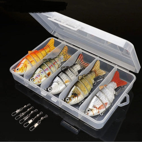 Jointed Swimbaits For Targeting Largemouth Bass-Muskey-Pike Fishing Hyper Realistic Baits (Set of 5 Baits)