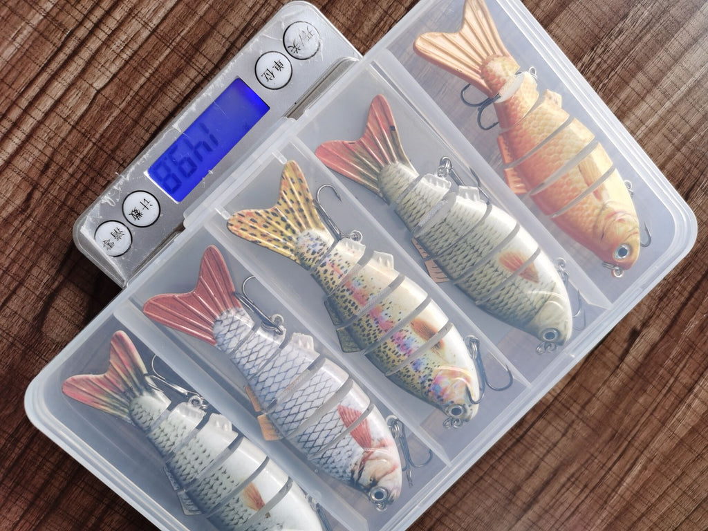 Jointed Swimbaits For Targeting Largemouth Bass-Muskey-Pike Fishing Hyper Realistic Baits (Set of 5 Baits)