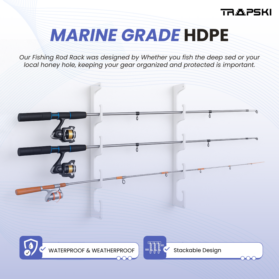Made in the USA Fishing Rod Rack | Wall or Ceiling Mounted