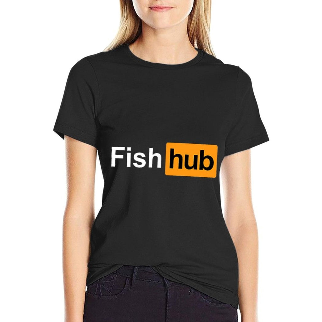 Fish Hub Fishing Tshirt Ocean Lake Fisherman  Stretchy T-Shirt
