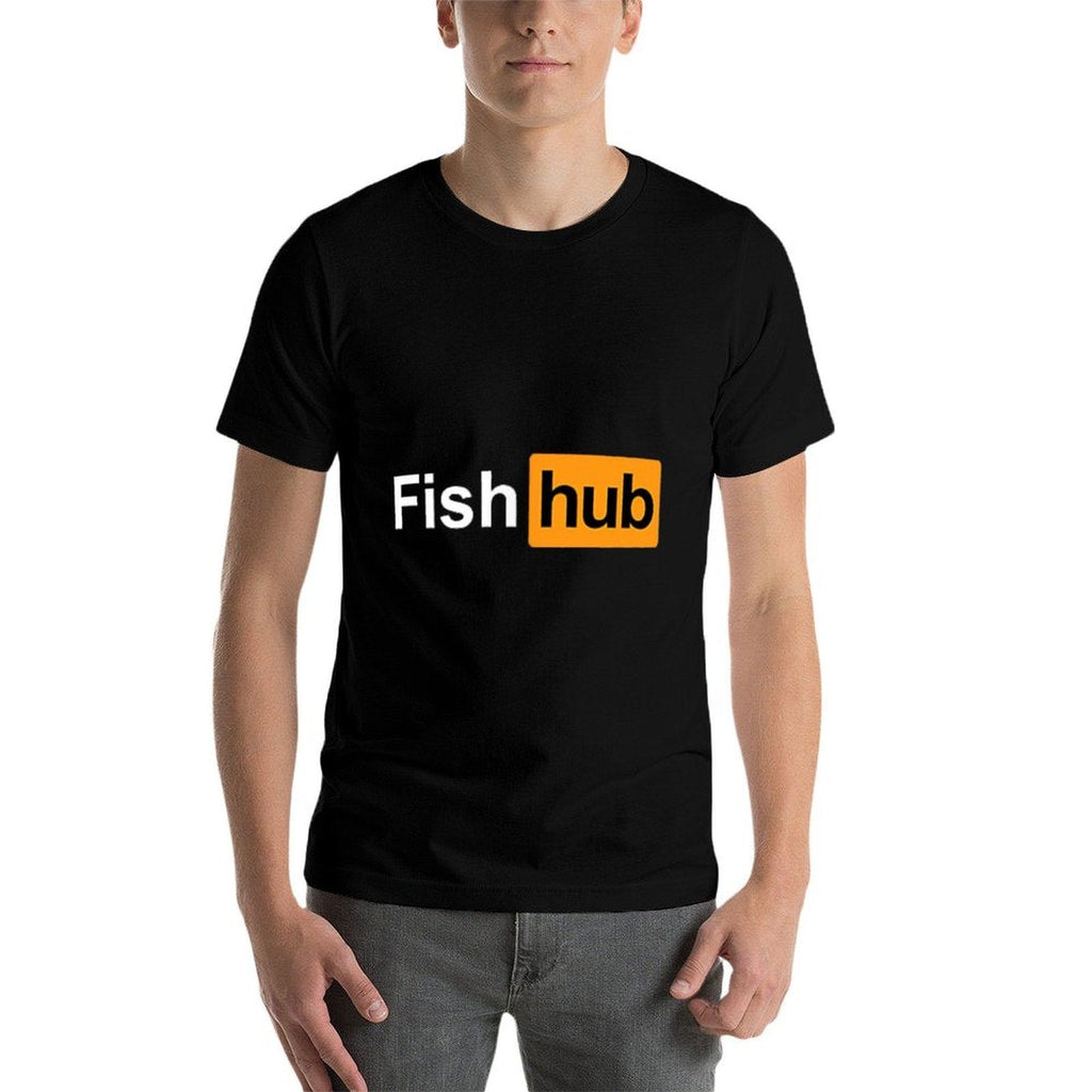Fish Hub Fishing Tshirt Ocean Lake Fisherman  Stretchy T-Shirt