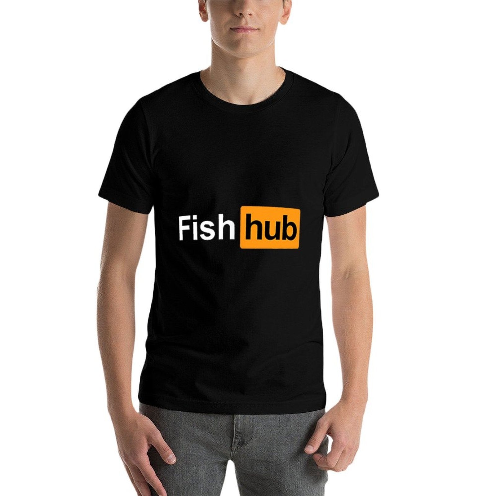 Fish Hub Fishing Tshirt Ocean Lake Fisherman  Stretchy T-Shirt