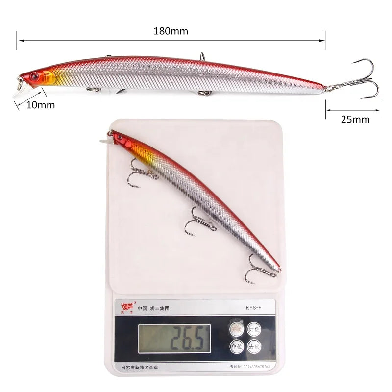 Swimming Minnow Floating Jerkbaits Bass Fishing Lure Length 18Cm/7 inches Weight 26.5g/.9