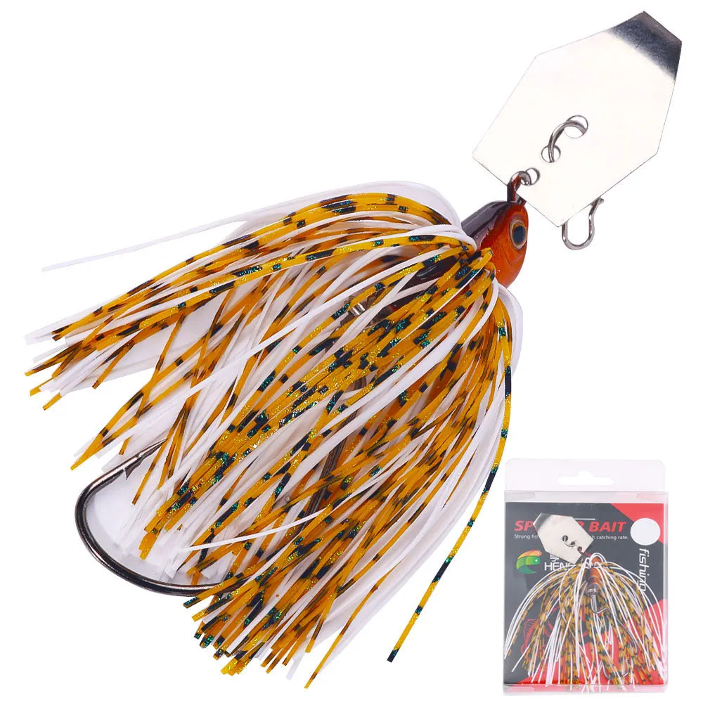 Chatterbait Fishing Lure Long Casting Trolling Bladed Jig Head Rubber Skirt Spinner Bait Artificial Bait for Bass Pike