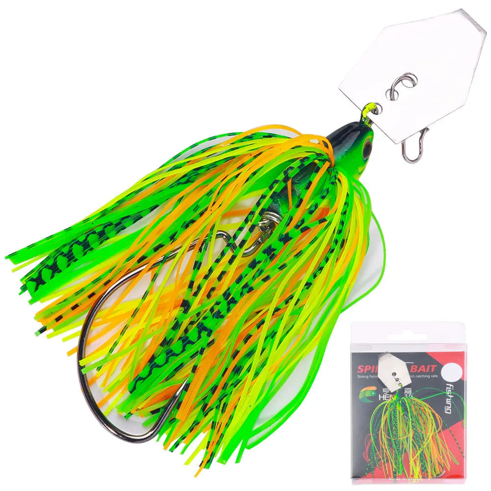 Chatterbait Fishing Lure Long Casting Trolling Bladed Jig Head Rubber Skirt Spinner Bait Artificial Bait for Bass Pike