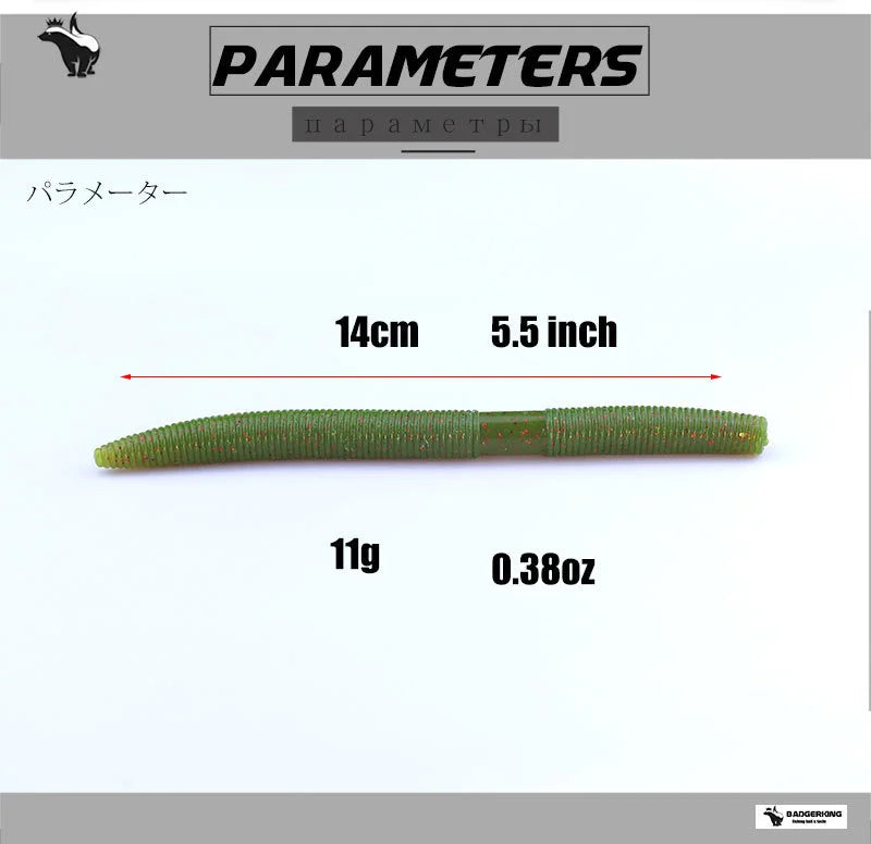 14cm 11g  Senko Worm Fishing Lure For Neko Rig Wacky Rig  Soft Silicone Gemany Material Tough Soft Plastic Swim Bait