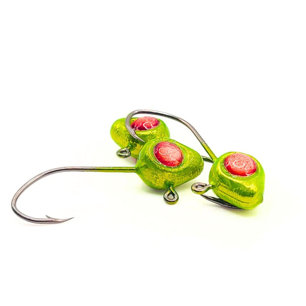 Free Style Minnow Jig Heads - 3D Eyes - 12 Pack - No Collar